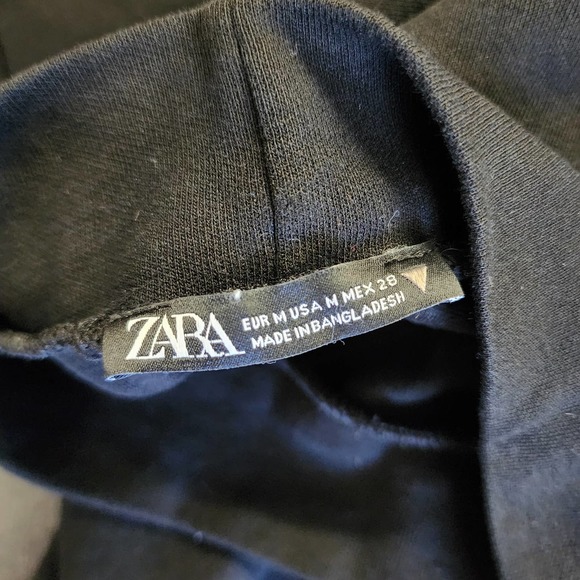 Zara Black Women's Short Sleeve Turtleneck Sweater Shirt Size Medium - Picture 4 of 7